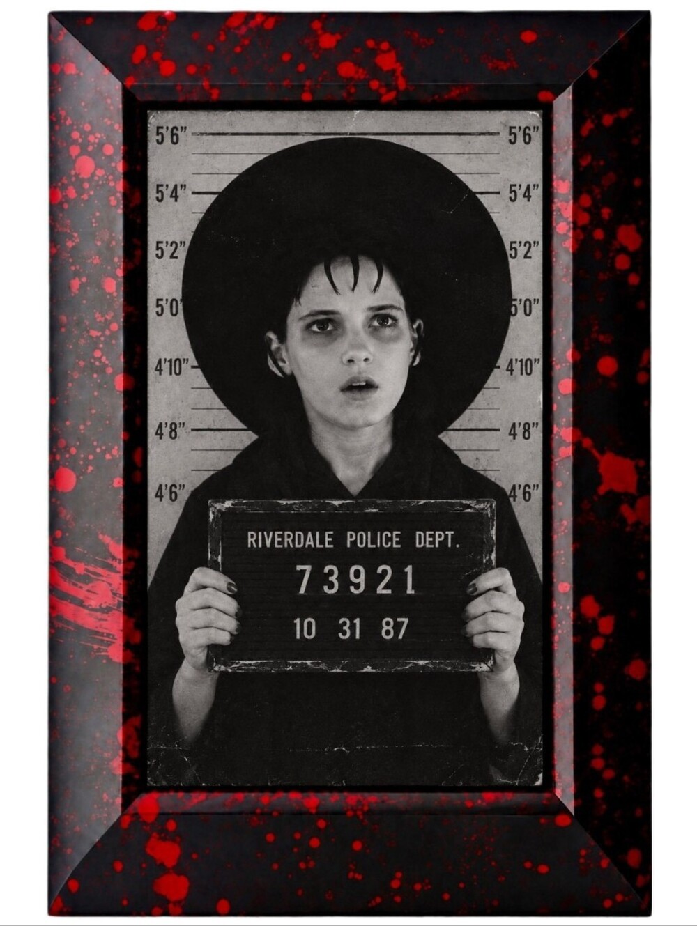 Beetlejuice vintage Mugshot Art Decor 90s Cult Classic Lydia Deetz Halloween